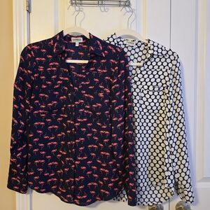 Express Flamingo and Polka Dot Blouses